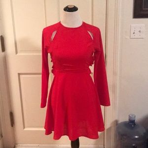 Red Nasty Gal Open Back Dress